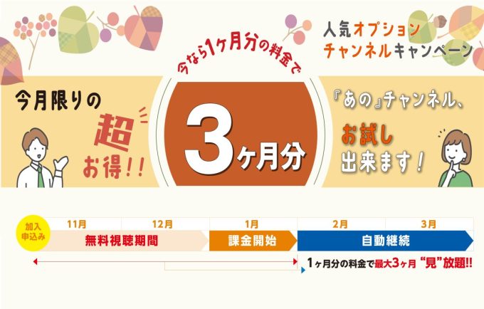 【キャンペーン】オプションチャンネル キャンペーン 申込受付開始